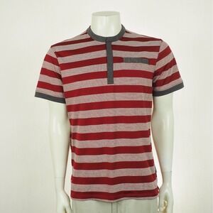 Club Ride Buxton MTB Bike Cycling Jersey Shirt Mens Medium Red Striped 1/4-Zip